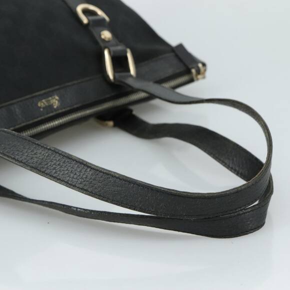 GUCCI GG Canvas Tote Bag Black Gold - Picture 7 of 12